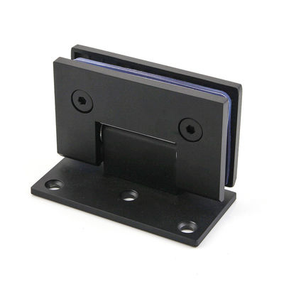 Diseño moderno Matt Acero inoxidable negro 90 grados montado en la pared ducha bisagra de la puerta de vidrio