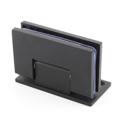 Diseño moderno Matt Acero inoxidable negro 90 grados montado en la pared ducha bisagra de la puerta de vidrio