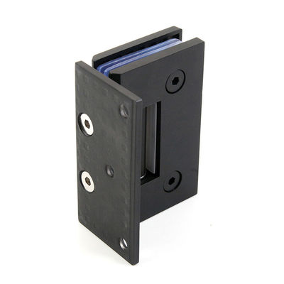 Diseño moderno Matt Acero inoxidable negro 90 grados montado en la pared ducha bisagra de la puerta de vidrio