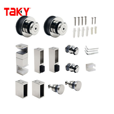 Conjunto de accesorios de puertas corredizas de ducha de plata para hardware de gabinete de baño personalizado