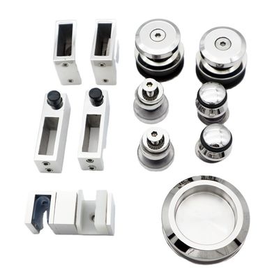 Conjunto de accesorios de puertas corredizas de ducha de plata para hardware de gabinete de baño personalizado