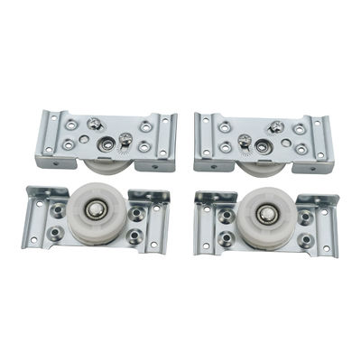 Accesorios de ruedas de rodillo de puertas plegables de hierro y nylon para puertas corredizas de armarios 8.5cm*11cm