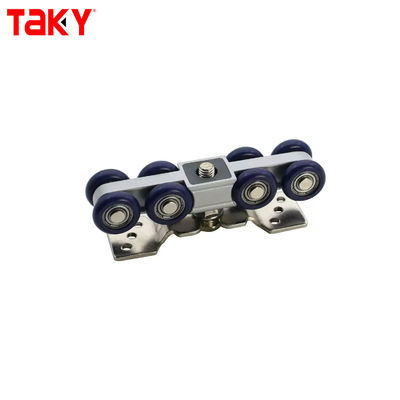 Muebles de hierro de nylon Armario Puerta colgante de doble pista de cierre simple suave de 8 ruedas Puerta corredera de polea rodillos amortiguadores
