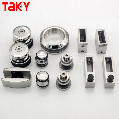 Instalaciones de ducha sin marco de acero inoxidable Kit de puertas correderas de vidrio con espesor de vidrio de 12 mm