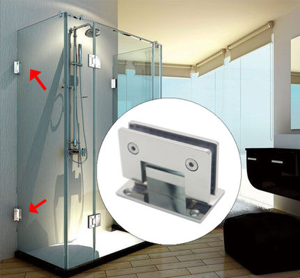 Cubierta de cristal sin marco de acero inoxidable para ducha de baño de 90 grados en el entorno del hotel