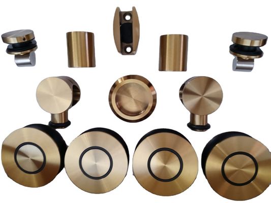 Accesorio de puerta corredera de alta dureza y durabilidad para puerta de vidrio simple en oro polaco