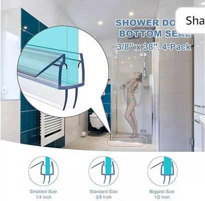 Función de elevación larga PVC de plástico de la puerta de la ducha del fondo de la correa de sellado para baños modernos