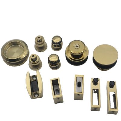 Sistema de puertas correderas SS304 sin marco con rodillos de oro polaco y estilo de diseño sin marco