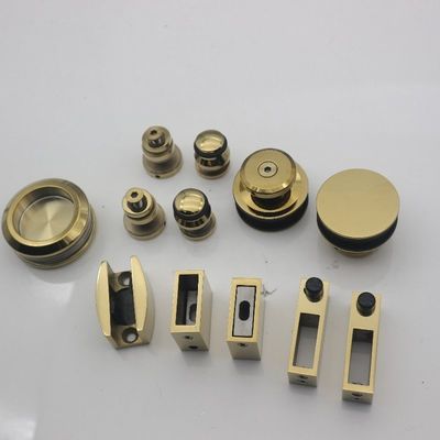Sistema de puertas correderas SS304 sin marco con rodillos de oro polaco y estilo de diseño sin marco
