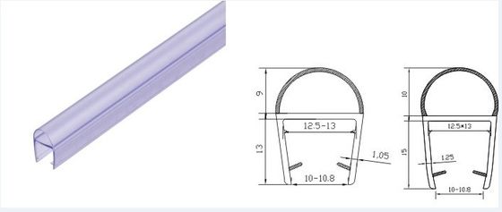 Banda de sellado de ducha de extrusión H transparente para sellado de puertas de PVC suave en baños