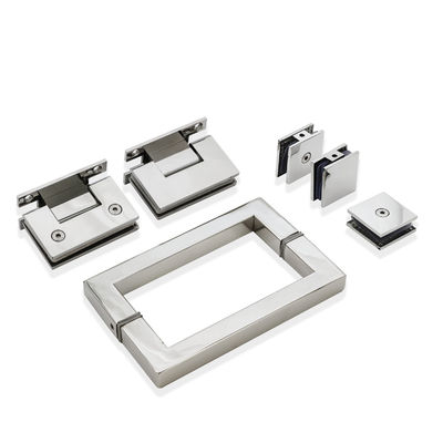 Kit de manija cuadrada de puerta de cristal de estilo abierto para conjunto completo ducha de acero inoxidable