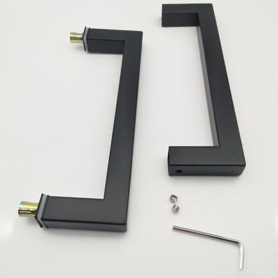 Hotel 8 pulgadas Negro Matte tipo D de acero inoxidable 304 manija de puerta de vidrio para la sala de ducha