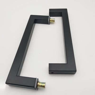 Hotel 8 pulgadas Negro Matte tipo D de acero inoxidable 304 manija de puerta de vidrio para la sala de ducha