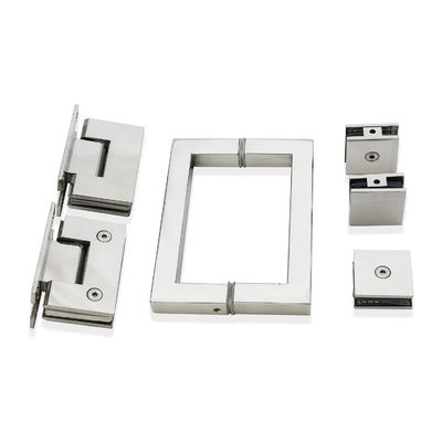 Kit de manija cuadrada de puerta de cristal de estilo abierto para conjunto completo ducha de acero inoxidable