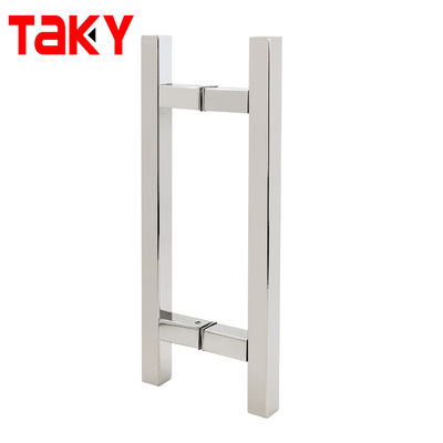 Villa Cuadrado Portón de puerta de vidrio de acero inoxidable 304 Chrome Portón para puerta de vidrio templado