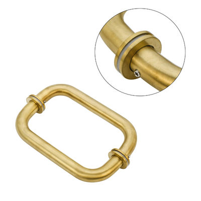304 de acero inoxidable satinado oro redondo de espalda a espalda puja la manija de la puerta de vidrio para hotel spa