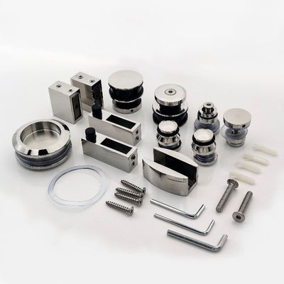 Kit de hardware de puerta corredera de cristal sin marco para casa Hotel Oficina Vila Baño