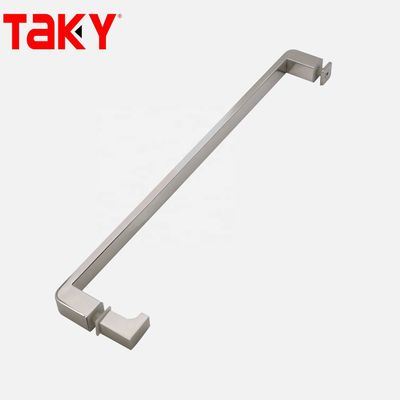 12 mm de espesor de vidrio de acero inoxidable tubo rectangular barra de puerta de vidrio recta unilateral manija de tira