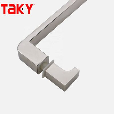 12 mm de espesor de vidrio de acero inoxidable tubo rectangular barra de puerta de vidrio recta unilateral manija de tira
