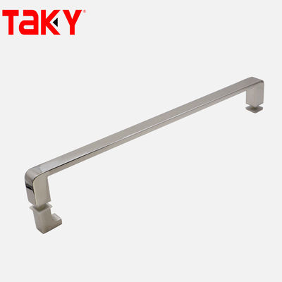 12 mm de espesor de vidrio de acero inoxidable tubo rectangular barra de puerta de vidrio recta unilateral manija de tira