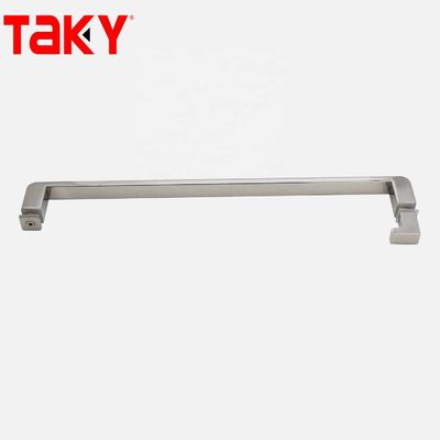 12 mm de espesor de vidrio de acero inoxidable tubo rectangular barra de puerta de vidrio recta unilateral manija de tira