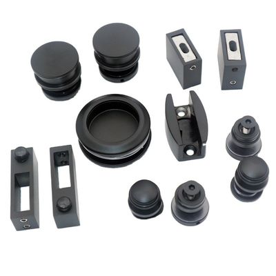 Conjunto de puertas corredizas de ducha con forma de bandeja redonda y negro para equipos de vidrio de seguridad de 8-12 mm incluidos