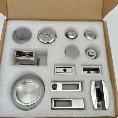 Kit de hardware de puertas de vidrio elegante y elegante para sistema deslizante de baño moderno