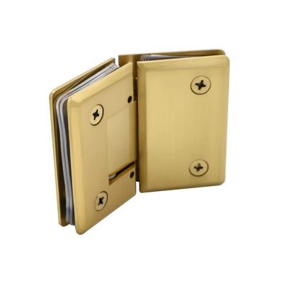 Cierre seguro de la puerta 8-12MM de vidrio de oro cepillado ducha sin marco puerta de vidrio bisagra de giro