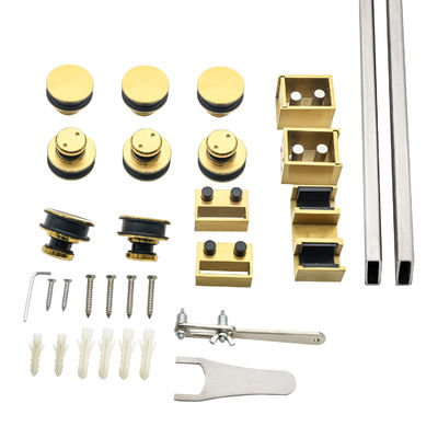 Mejorar su baño con el color dorado sin marco de la puerta corredera de la ducha accesorios de hardware