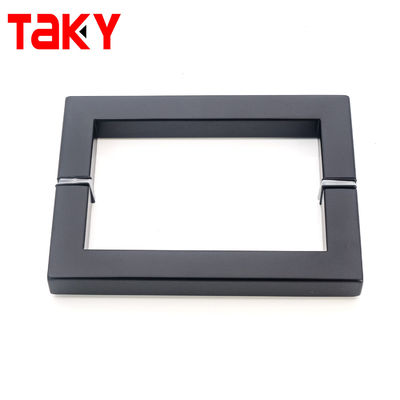 Matt negro mancha de espalda a espalda ducha corredera puerta de cristal cuadrada puja mango 6 8 pulgadas
