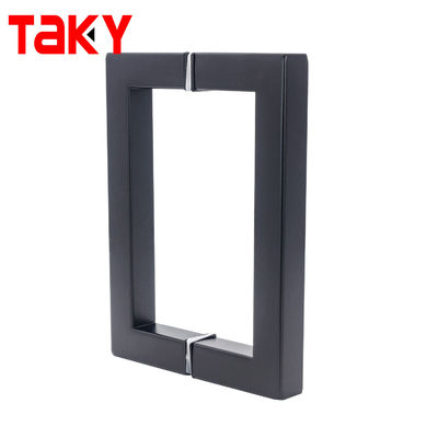 Matt negro mancha de espalda a espalda ducha corredera puerta de cristal cuadrada puja mango 6 8 pulgadas