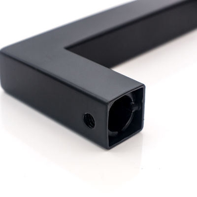 Matt negro mancha de espalda a espalda ducha corredera puerta de cristal cuadrada puja mango 6 8 pulgadas