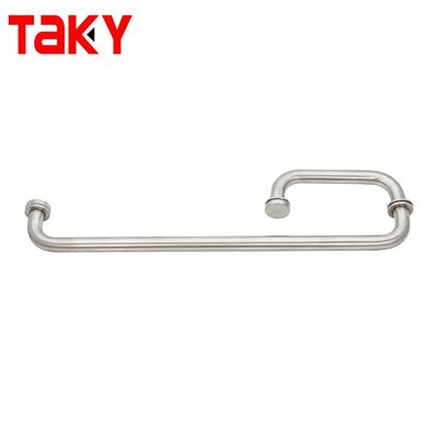 18 * 8 pulgadas de acero inoxidable 304 puja de la manija de la puerta corredera de vidrio de la ducha de la manija para el baño moderno
