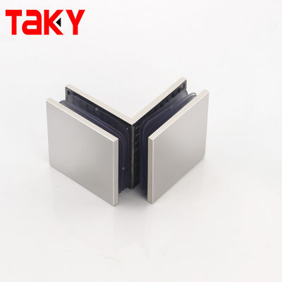 Clampas de ducha duraderas de 45*45 mm para vidrio templado montadas en la esquina de la puerta del baño