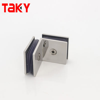 Clampas de ducha duraderas de 45*45 mm para vidrio templado montadas en la esquina de la puerta del baño