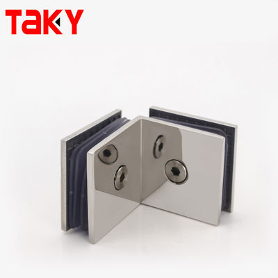 Clampas de ducha duraderas de 45*45 mm para vidrio templado montadas en la esquina de la puerta del baño