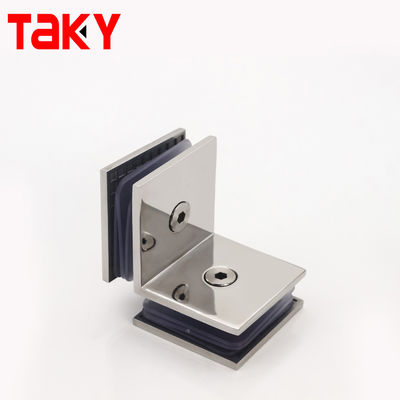 Clampas de ducha duraderas de 45*45 mm para vidrio templado montadas en la esquina de la puerta del baño