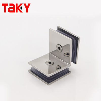 Clampas de ducha duraderas de 45*45 mm para vidrio templado montadas en la esquina de la puerta del baño