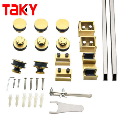 Diseño moderno de doble barra de tubería sin marco Ss304 8-12mm Accesorios de puertas corredizas de ducha