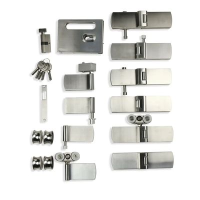 Puerta corredera de vidrio plegable de acabado satinado/polaco para hardware de partición de vidrio de oficina