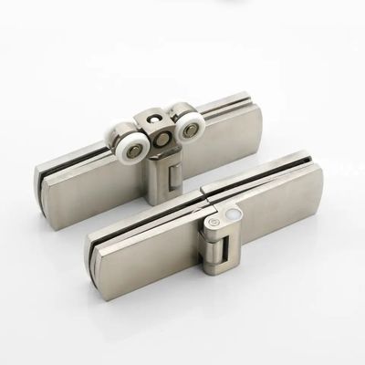 Puerta corredera de vidrio plegable de acabado satinado/polaco para hardware de partición de vidrio de oficina