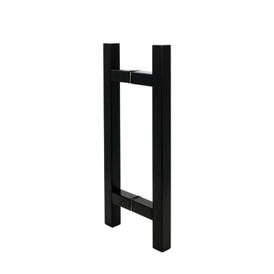 Matt negro en forma de L manija de puerta de cristal de baño para ducha hecha de acero inoxidable 304
