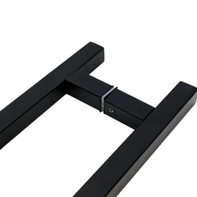 Matt negro en forma de L manija de puerta de cristal de baño para ducha hecha de acero inoxidable 304