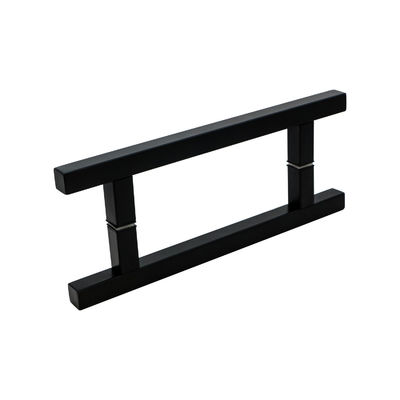 Matt negro en forma de L manija de puerta de cristal de baño para ducha hecha de acero inoxidable 304