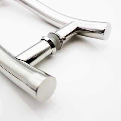 200*200*19*1.0mm Largo Negro Finish Hotel Puerta corredera de vidrio Manija de ducha de un solo lado