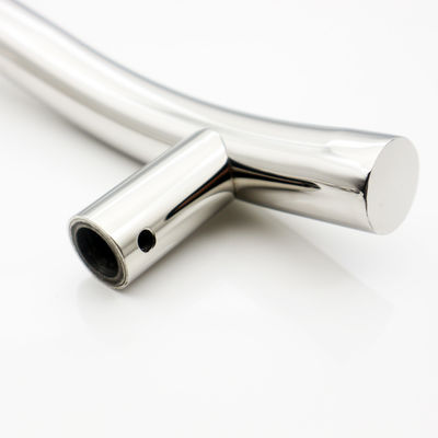 200*200*19*1.0mm Largo Negro Finish Hotel Puerta corredera de vidrio Manija de ducha de un solo lado