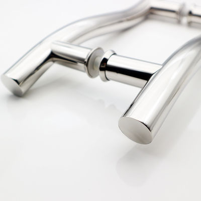 200*200*19*1.0mm Largo Negro Finish Hotel Puerta corredera de vidrio Manija de ducha de un solo lado