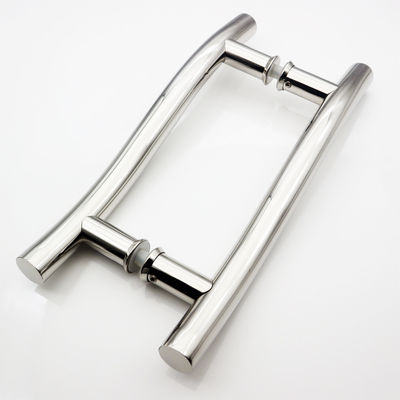 200*200*19*1.0mm Largo Negro Finish Hotel Puerta corredera de vidrio Manija de ducha de un solo lado