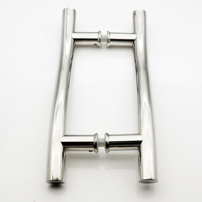 200*200*19*1.0mm Largo Negro Finish Hotel Puerta corredera de vidrio Manija de ducha de un solo lado