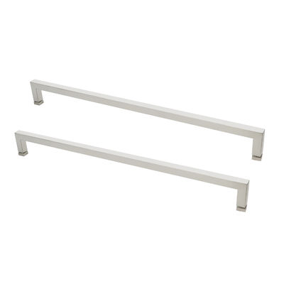 Puerta corredera de vidrio de hotel de 203*203mm Larga manija de tira negra para puerta de ducha de un solo lado